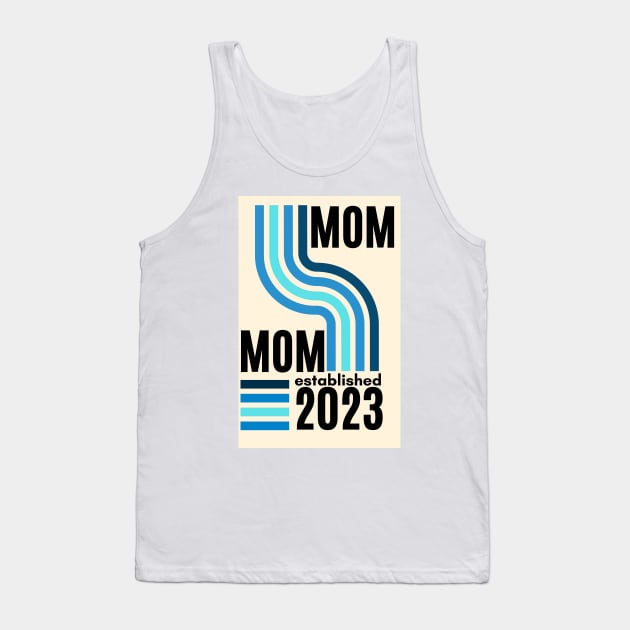 new mom, mom to be  established 2023 , gender reveal baby boy blue Tank Top by KIRBY-Z Studio